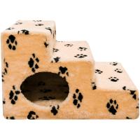 Лестница домик для животных мех лапы на бежевом 39*55*37Н DONBARON Лестница домик для животных мех лапы на бежевом 39*55*37Н DONBARON