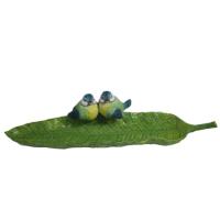 Фигура Подставка декор Лист с синичками L41W11H9 см 713447/D057