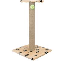 Когтеточка столбик с полкой мех, джут бежевый 80см/DONBARON Когтеточка столбик с полкой мех, джут бежевый 80см/DONBARON