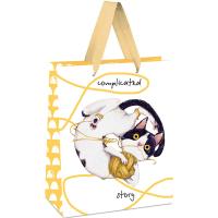Пакет подарочный 18*23*10см "Complicated story" белый крафт MESHU/Рельеф Пакет подарочный 18*23*10см "Complicated story" белый крафт MESHU/Рельеф
