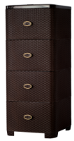 Комод Плетенка 4-х секц. шоколад 16027
