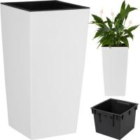 Кашпо Рапис 57см 15л белый пескоструй с вставкой А269 /5шт/Арз