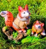 Лисички на бревне пластик ПЛ-254