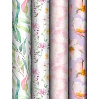 Упаковочная бумага 70*100см "Bouquet" 80г/м2 глянц. ассорти 4 дизайна MESHU /372633/Рельеф Упаковочная бумага 70*100см "Bouquet" 80г/м2 глянц. ассорти 4 дизайна MESHU /372633/Рельеф