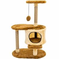 Когтеточка Домик КИРА разборный с площадкой мех,джут 56*42*90см бежевый/8758беж/Дарэленд Когтеточка Домик КИРА разборный с площадкой мех,джут 56*42*90см бежевый/8758беж/Дарэленд