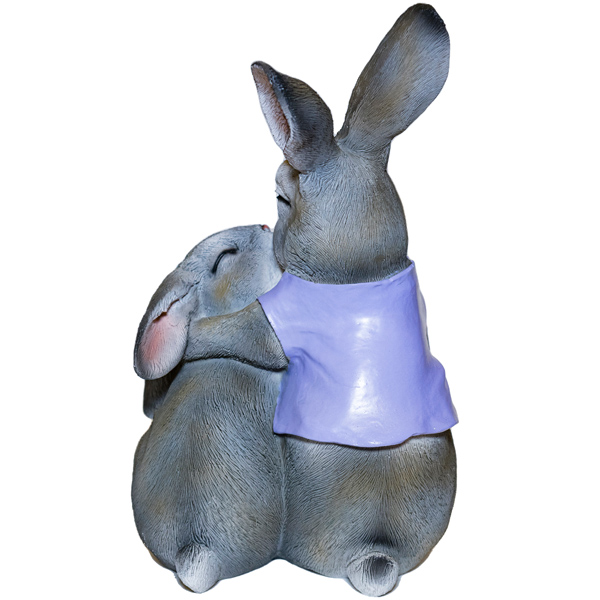 Фигура Зайки целуются (серый) L15W12,5H25 718509/F863