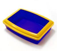 Туалет для кошек глубокий с бортиком синий ВАКА  Туалет для кошек глубокий с бортиком синий ВАКА