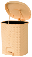 Ведро 11л Плетенка для мусора с педалью бежевый 020212 Ведро 11л Плетенка для мусора с педалью бежевый 020212