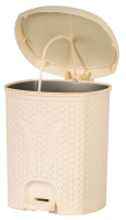 Ведро 11л Плетенка для мусора с педалью слоновая кость 020212 Ведро 11л Плетенка для мусора с педалью слоновая кость 020212
