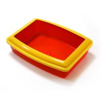 Туалет для кошек глубокий с бортиком красный ВАКА  Туалет для кошек глубокий с бортиком красный ВАКА