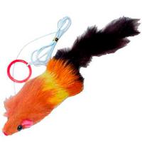 Игрушка для кошек Мышь с пищалкой на резинке меховая 10см HWT038 Игрушка для кошек Мышь с пищалкой на резинке меховая 10см HWT038