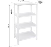 Полка универсальная 4 секции прямоугольная белый М2747/М-пласт