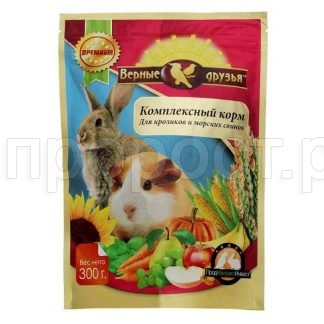 Корм для кроликов и морских свинок Верные  друзья 300гр Корм для кроликов и морских свинок Верные  друзья 300гр