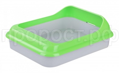 Туалет для кошек Барсик глубокий с бортом зеленый Туалет для кошек Барсик глубокий с бортом зеленый