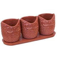 Набор Совушки VipSet 0,22л*3шт красный металлик Набор Совушки VipSet 0,22л*3шт красный металлик