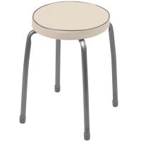 Табурет "Фабрик №2" круг. мягкое сиденье б/обруча слон.кость до 120кг ТФ02/10шт