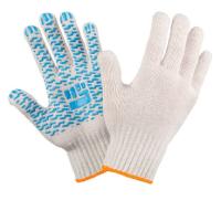 163460 Перчатки хб средние с ПВХ 7,5 класс 4 нити белые М /10шт/300шт/Ф