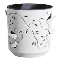 Кашпо Колибри 1,25л белый с антрацит вставкой КШ-4642 /27шт/ПП
