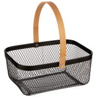 Корзина д/хранения 23,5*19*10см металл. с бамб. ручк. прямоугольная 310904 /12шт/Mallony Корзина д/хранения 23,5*19*10см металл. с бамб. ручк. прямоугольная 310904 /12шт/Mallony