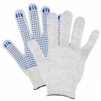 П234375 Перчатки хб средние с ПВХ 7,5 класс 5 нитей с точкой XL белые 7.5С5 /10шт/ АПИ