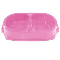 Миска двойная пластик д/кошек 0,45л нескользящая розовая/FG17915/Гризли Миска двойная пластик д/кошек 0,45л нескользящая розовая/FG17915/Гризли