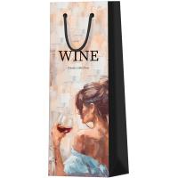 Пакет подарочный 12*36*8,5см "Elegance" мат. ламин. под бутылку MESHU/Рельеф Пакет подарочный 12*36*8,5см "Elegance" мат. ламин. под бутылку MESHU/Рельеф