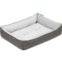 Лежанка ЛОФТ ФРЕЙМ плюш рогожка L 60х48х12см ЛФ-56 серый