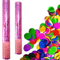 Хлопушка пневматическая 30см в розовой металлической тубе, фольга Поиск /Рельеф Хлопушка пневматическая 30см в розовой металлической тубе, фольга Поиск /Рельеф