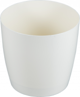 Кашпо Крокус 17см 2,5л круглое с поддоном слоновая кость 07060