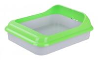 Туалет для кошек Барсик глубокий с бортом зеленый Туалет для кошек Барсик глубокий с бортом зеленый