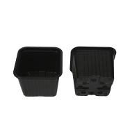 Горшок для рассады 0,4л черный квадратный мягкий 9*9*8см КВ9М