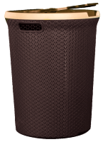 Корзина для белья 55л Плетенка круглая с крышкой шоколадный 16026