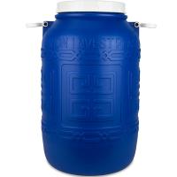 Бочка 60л синяя с крышкой и навес. ручками /Дон