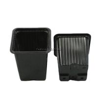 Горшок для рассады 0,23л черный квадратный 7*7*8см