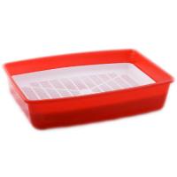 Туалет д/кошек ВАКА глубокий с сеткой красный/54081/10шт/Биосфера