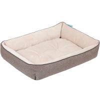 Лежанка ЛОФТ ФРЕЙМ плюш рогожка XS 40х32х10см ЛФ-50 бежевый