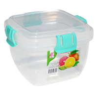 Контейнер для пищевых продуктов 0,9л квадрат. герметичный с защелками /06334 Контейнер для пищевых продуктов 0,9л квадрат. герметичный с защелками /06334