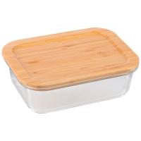 Контейнер Bambu 1л жаропр стекла крышка бамбук 108126 /24шт/ Leonord