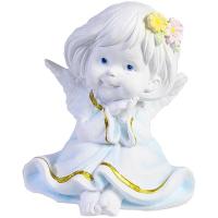 Фигура Ангел с двумя цветочками в волосах L7W8H9см 713163/А076