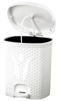 Ведро 11л Плетенка для мусора с педалью белый 020212 Ведро 11л Плетенка для мусора с педалью белый 020212