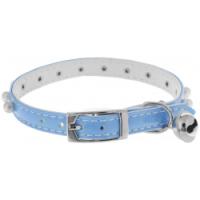 Ошейник синтетик 10мм двойной прошитый с жемчугом и бубенчиком синий 30см/00210111-06 Ошейник синтетик 10мм двойной прошитый с жемчугом и бубенчиком синий 30см/00210111-06
