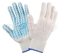 Перчатки хб плотные с ПВХ 10 класс 6 нитей белые