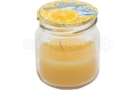 Свеча ароматическая 60*60мм в банке лимонный фреш 105748 /20шт/Волшебная страна