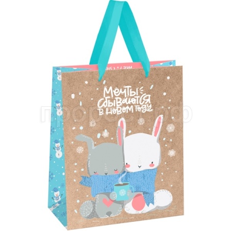 Пакет подарочный 18*23*10см "Cute bunny" крафт MESHU/MS_61632/Рельеф Пакет подарочный 18*23*10см "Cute bunny" крафт MESHU/MS_61632/Рельеф