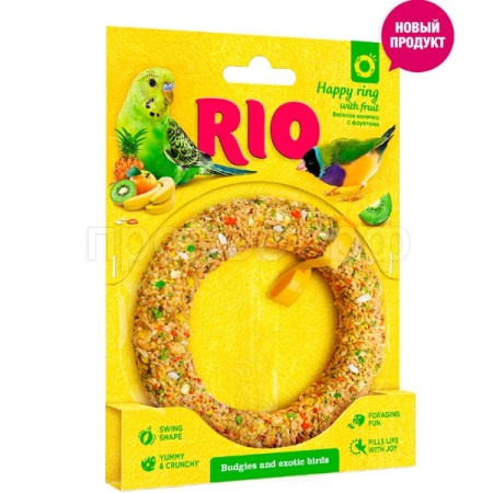 Лакомство д/птиц РИО Веселое колечко д/волнистых попугаев и экзотов 80г/8шт/22270 Лакомство д/птиц РИО Веселое колечко д/волнистых попугаев и экзотов 80г/8шт/22270