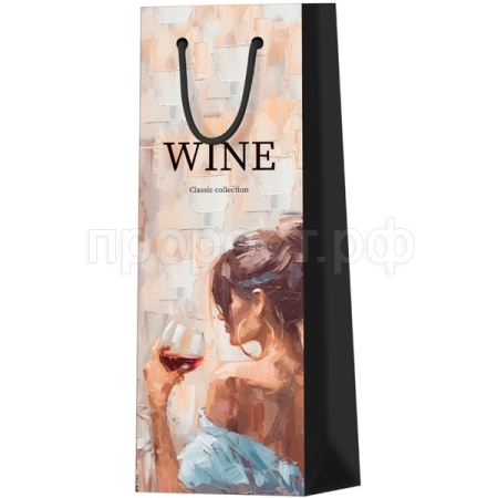 Пакет подарочный 12*36*8,5см "Elegance" мат. ламин. под бутылку MESHU/Рельеф Пакет подарочный 12*36*8,5см "Elegance" мат. ламин. под бутылку MESHU/Рельеф