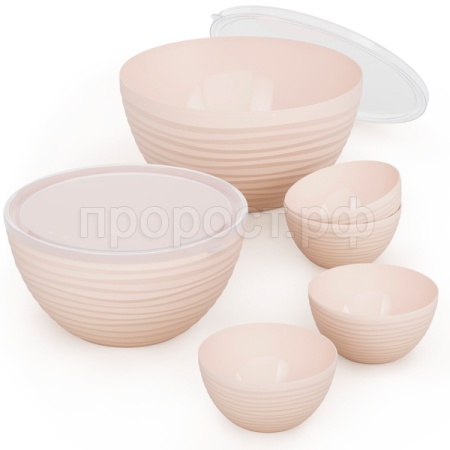 Набор Чаш Оазис (2шт,2,5л,4л) (24шт*0,35л) бежевый  Набор Чаш Оазис (2шт,2,5л,4л) (24шт*0,35л) бежевый