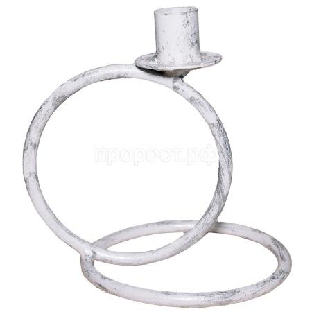 ДЕКОР Подсвечник Кольцо 1 свеча бел серебро РЗДИ/1шт