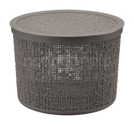 Коробка д/хранения БЯЗЬ 4,5л(круглая) французский серый с крышкой М2329  