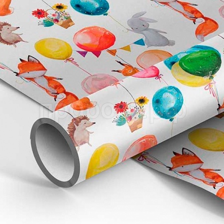 Упаковочная бумага 70*100см "Счастливое событие" 70г/м2 белый крафт MESHU /358079/Рельеф Упаковочная бумага 70*100см "Счастливое событие" 70г/м2 белый крафт MESHU /358079/Рельеф